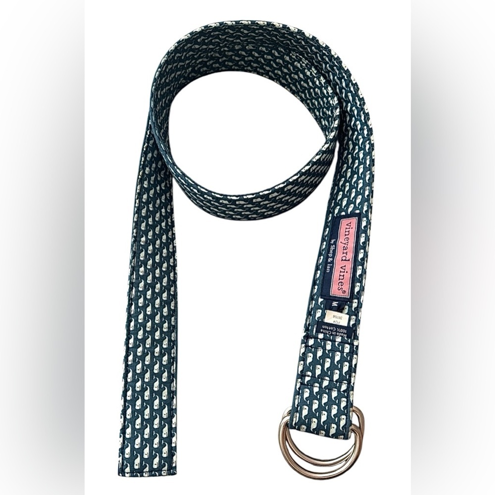 Vineyard Vines Navy Whale Pattern Belt